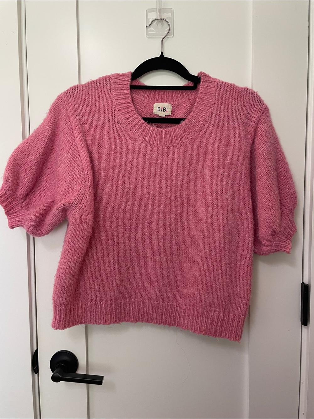 BiBi Pink Short Sleeve Crewneck Sweater